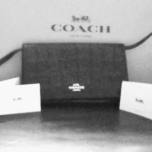 COACH Black high gloss dress evening bag